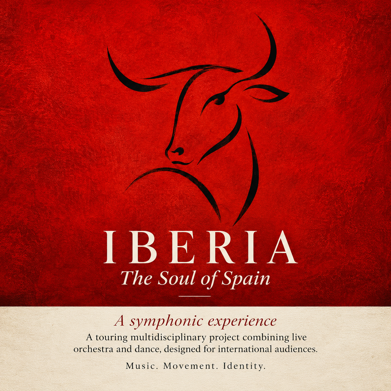 IBERIA — The Soul of Spain official project artwork featuring an original bull drawing
